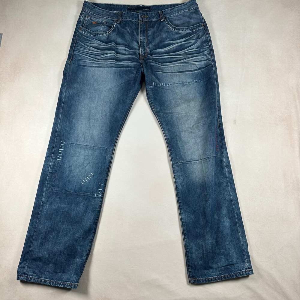 Rocawear Jeans Mens 40 Classic Fit Blue Denim Straight Leg Embroidered Street